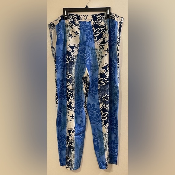 JAMS WORLD NWOT Vintage Wide Leg Drawstring Pants in Blue Patch - Picture 2 of 5